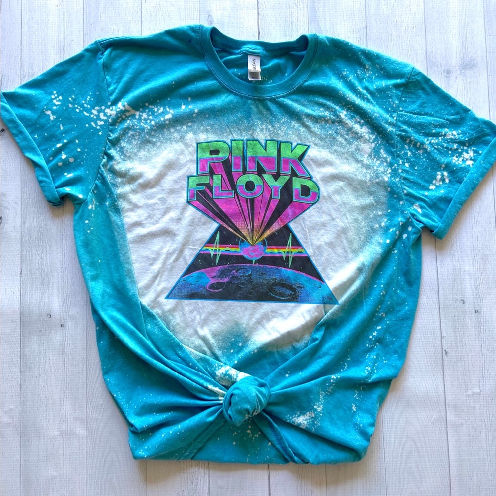 Bleached Pink Floyd Inspired Band Tee